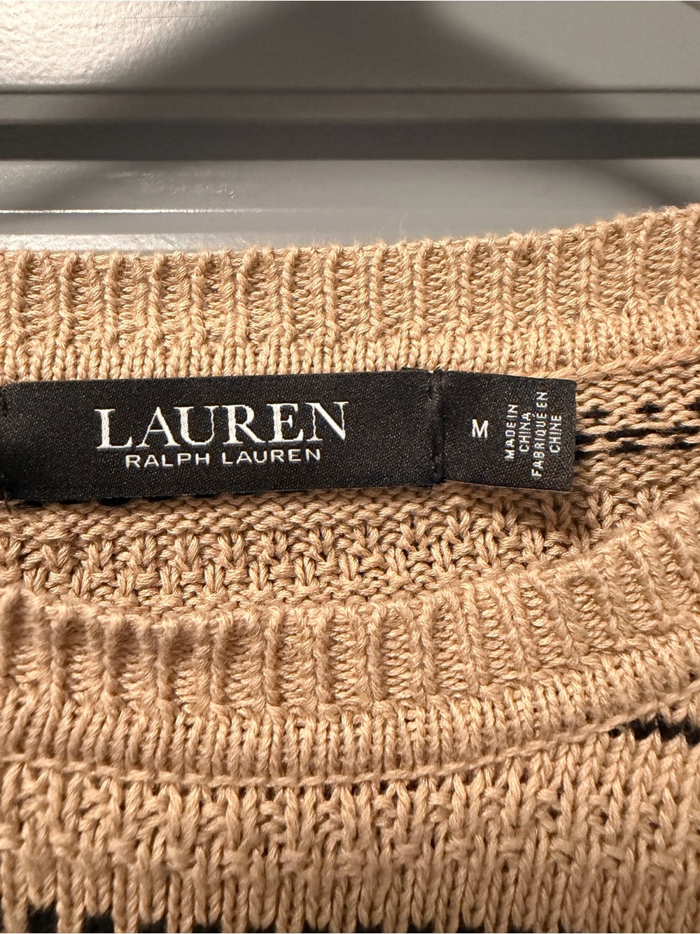 Lauren Ralph Lauren Jacquard-Knit Linen-Blend Sweater MEDIUM - Picture 2 of 9